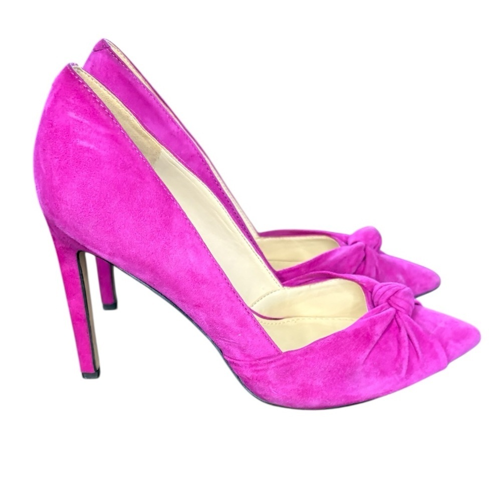 Nine West beautiful hot pink Suede Heels with Pointed Toe sz 7.5 preloved